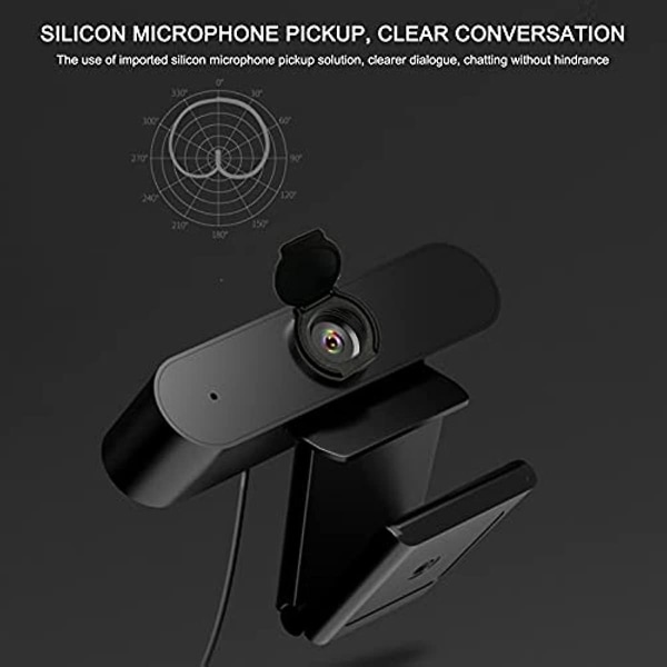 1080p2k Pöytäkoneen Live-Web-kamera USB-liitännällä, Mikrofonilla ja Yksityisyyssuojalla, Kamera Videoneuvotteluihin, Stereosuoratoistoon ja Verkkotunneille