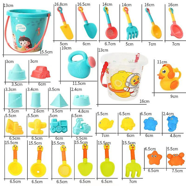 Rantalelut Hiekkalelusetti Lapsille, Hiekkamuotit 14pcs