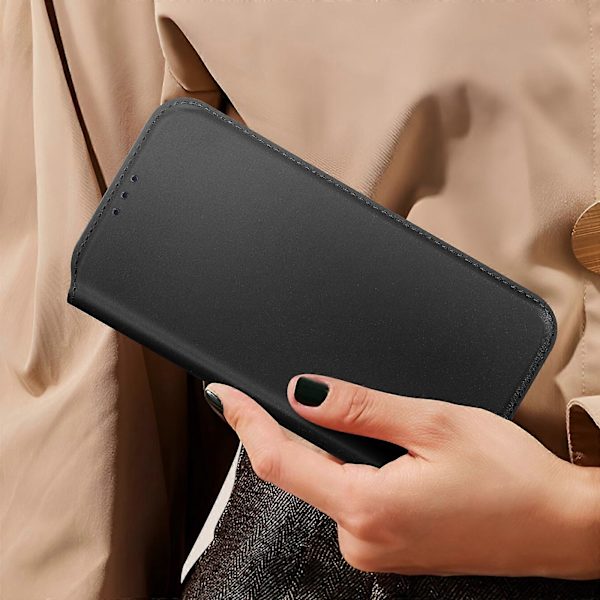 Etui til iPhone 16 Pro Max Clapet Kortholder og Videoholder, Sort