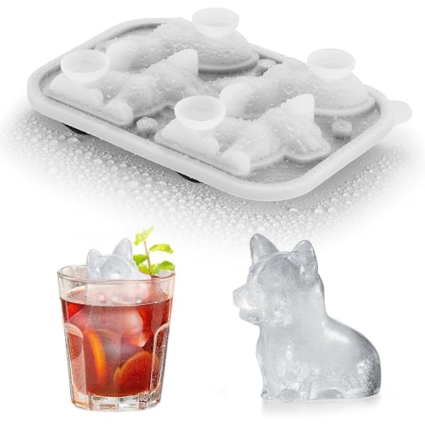 3D isbitsform med Corgi hund, roliga former, original Corgi hund mamma pappa present för hundälskare, söt Corgi isform för whisky
