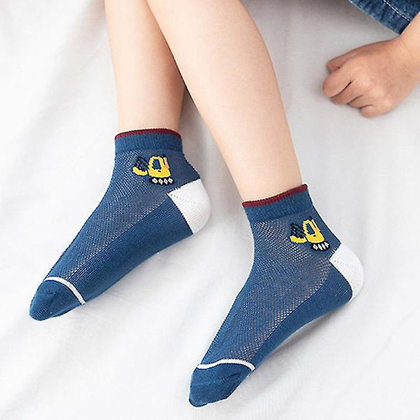 Bomull Baby Boy Girls Socks Tunn Sommar Andas Mesh Barnstrumpa D 10-12Y