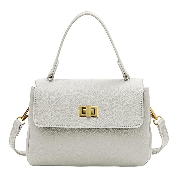 Retro Klassinen Kukkaro Clutch Laukku Pu Käsilaukku Piilotetulla Soljella Sopii Naisille. white