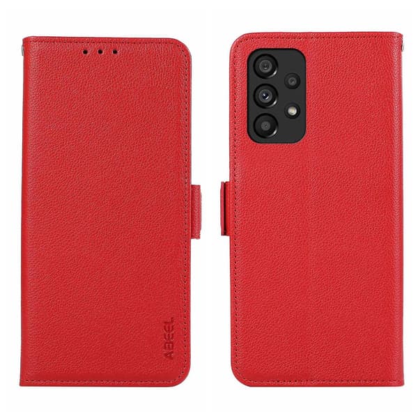 Side-Magnetisk Litchi PU-deksel for Samsung Galaxy A53 5G Red