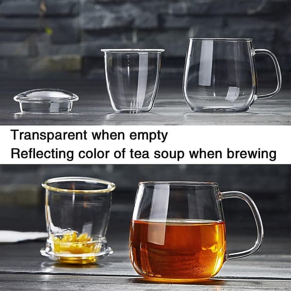 Glas Tekop Med Si Og Låg, 520 ml Klar Tekop
