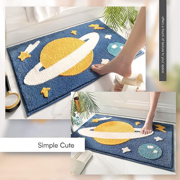 Badrumsmatta söt rymdbadrumsmatta (planet, 15,7\"x23,6\")