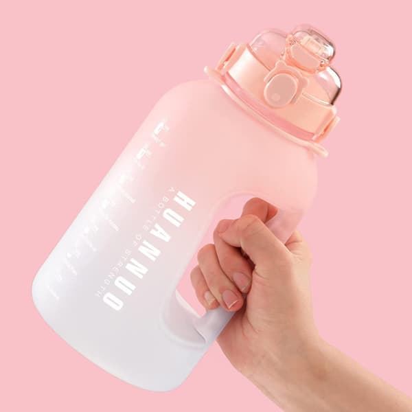 2,2 Litran Vedenpullo BPA-Vapaa 2,2l Juomapullo Oljella & Aika Merkinnöillä Vedenpullo Gradienttivärit
