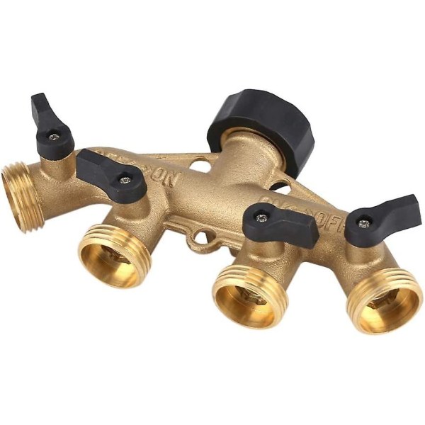 3/4 Tommer Messing 4 Slange Slange Splitter Dyseskifter Haneforbindelser Hane Splitter Slange Adapter (europæisk Gevind)