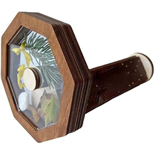 Gör-det-själv-kalejdoskop-set - Klassiskt kalejdoskop-set för barn - Roterande kalejdoskop-leksak - Träkalejdoskop fullt av blommor - Handgjort kalejdoskop
