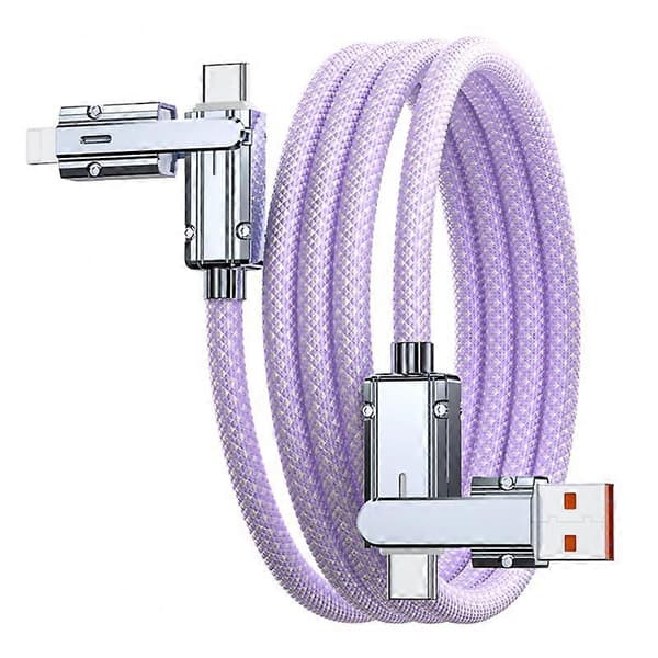 AHASTYLE XC04 1m PD 27W Datakaapeli USB-A/Type-C - Type-C/IP Latauskaapeli - Vihreä Purple