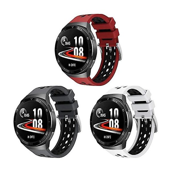 3 kpl Songsier-ranneke yhteensopiva Huawei Watch Gt2e:n kanssa, vedenpitävä pehmeä silikoninen urheiluranneke vain Huawei Watch Gt2e:lle