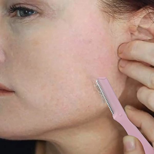 Dermaplaning Tool för kvinnor Ögonbryn Razor Trimmer Shaper Facial Hair Remover Rakapparat För rakning Ansikte Peach Fuzz Överläppshår Pack om 6