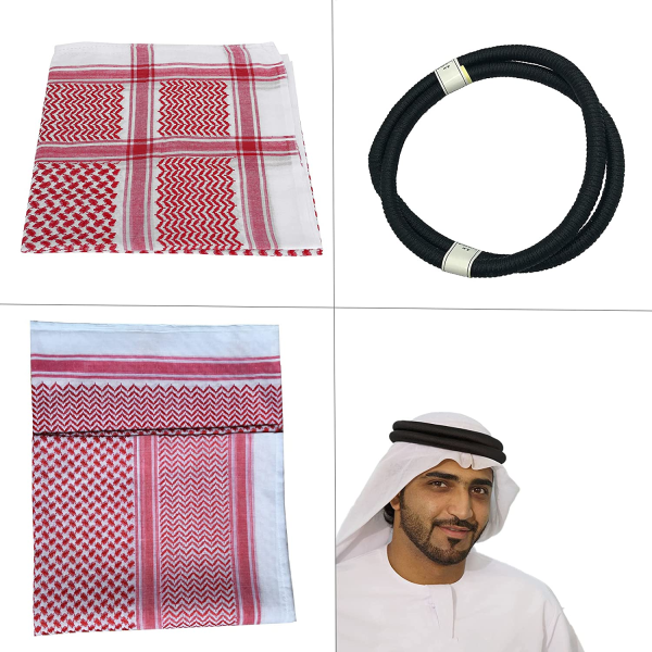 Arab Shemagh Scarf för män Middle East Keffiyeh Headscarf Arabia Scarves röd