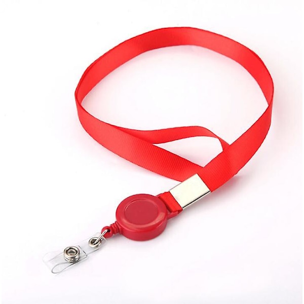 Rulle-lanyard halsrem til badgeholder - kontorartikler Red