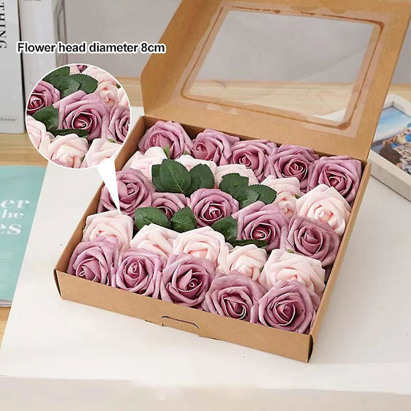 Kunstige Blomster Falske Roser Til DIY Bryllupsbuketter Brudebad Bordpynt Fest Hjem Dekorationer Style 3