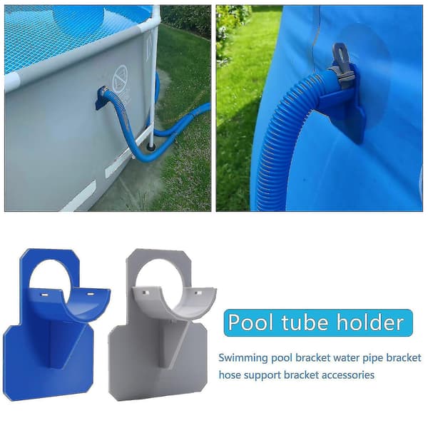 2 st Swimmingpool Rörhållare Slang Stöd Fäste Passar För 1,5\" Innerdiameter Och Ovanför Poolgrå