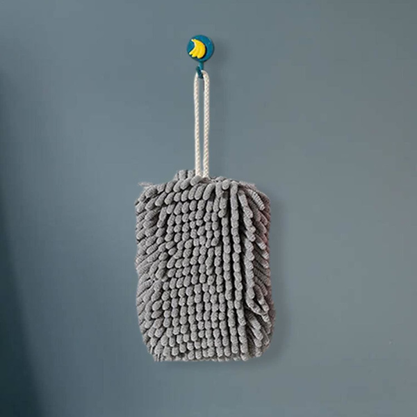 Kylpyhuoneen käsipyyhkeet | Chenille-mikrokuituiset kylpyhuoneen käsipyyhkeet, pehmeät ja pörröiset chenille-käsipyyhkeet nauhalla, nopeasti kuivuva pyyhe kylpyhuoneeseen ja keittiöön