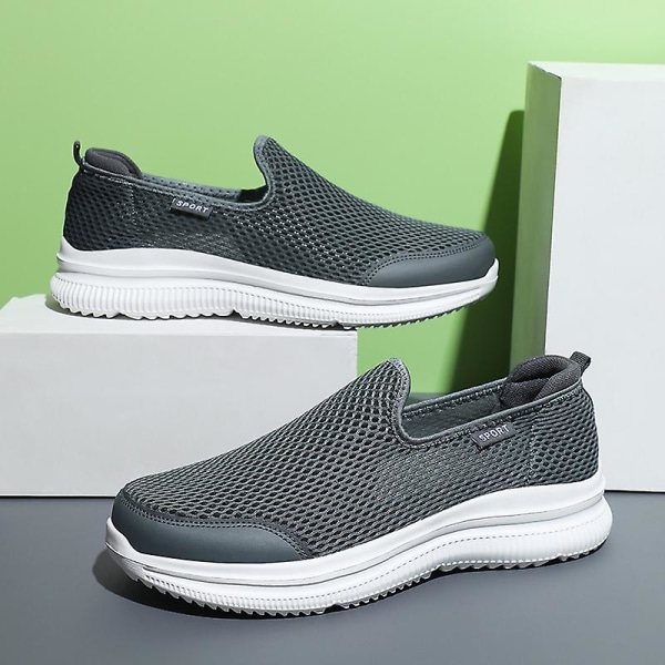 Herr Sneakers Lätta Promenader Andningsbara Sommar Bekväma Casual Skor 209 DarkGray EU 43
