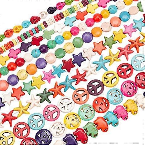 360 st Blå Turkos Söstjärne Pärlor Gemstone Lösa Distans Pärlor Turkos Söstjärne Charms för Halsband Armband Hantverk Smyckestillverkning