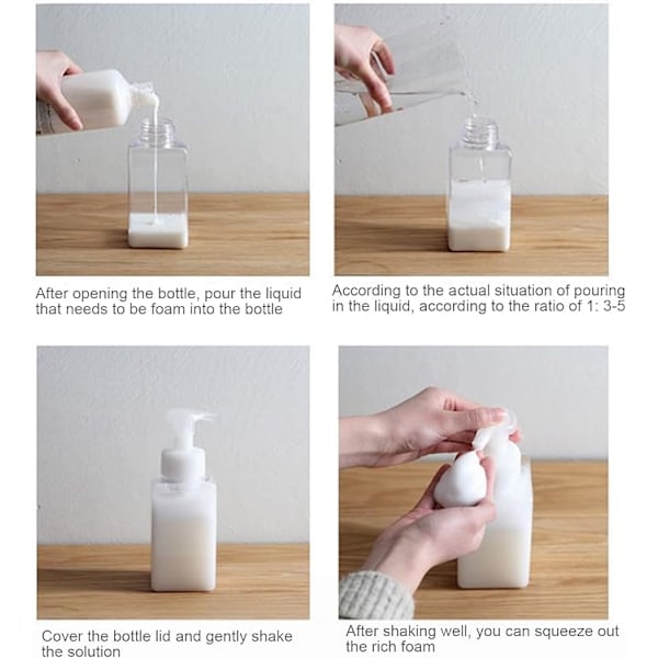 Skummande tvåldispenser, skummande handtvåldispenser, 250 ml tvåldispenser i plast
