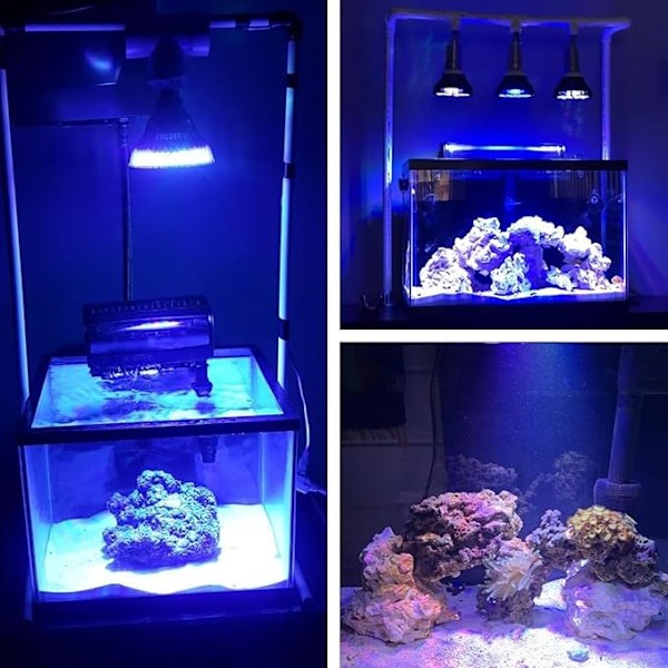LED Akvarielys Pære, 85-265V 18W Fuld Spektrum Vandplanter Vækstlampe med UV Blå Hvid Rød Grøn