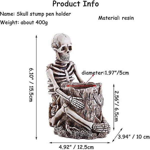 Happy L Skull Pen Holder Makeup Brush Holder Creative Skeleton Toothbrush Holder Halloween Home Office Desk Storage Box Decoration