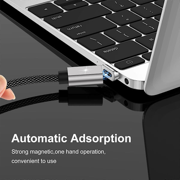 Magnetisk USB C-kabel 100W (20V/5A MAX), USB-C til USB-C-kabel, Dataoverførsel USB-opladerkabel til bærbar computer