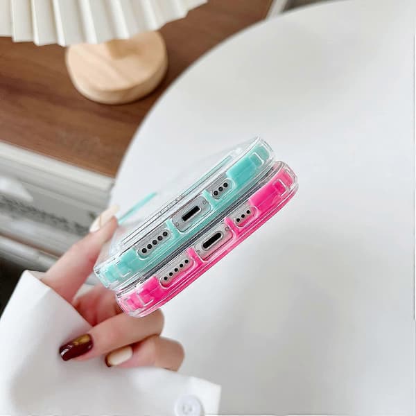 Candy Farve Kortholder Klar Stødsikker Blød Kompatibel med iPhone Case (Rød, iPhone 13 Pro) Clear iPhone 11 Pro Max