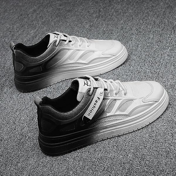Herr Casual Skor Halkfria Andningsbara Platta Skor Frq623 BlackWhite EU 41