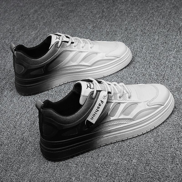 Herr Casual Skor Halkskydd Andas Platta Skor Frq623 BlackWhite EU 40