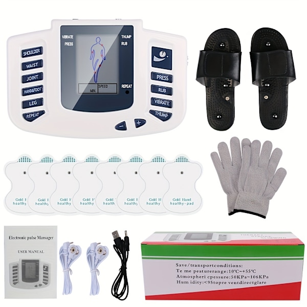 EMS Tens Massage Unit Elektrisk Puls Akupunktur Helkropp Avslappning Muskelvård Massager Stimulator För Män Och Kvinnor Present