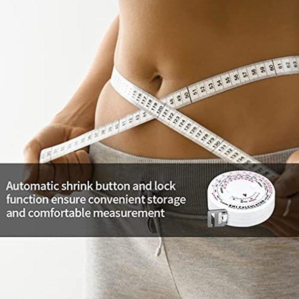 Guangcailun BMI-måttband, kroppsmassindex, rullband, 150 cm, räknare, diet, viktminskning