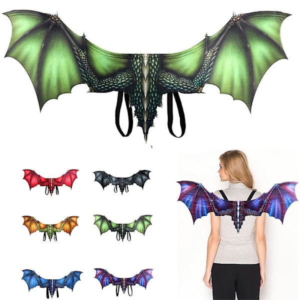 Vuxen drake vinge klä upp drake vinge Np Halloween jul födelsedagsfest 60cm Green