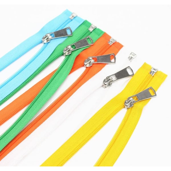 10 stk. 65 cm delbare nylon lynlåse, bulk #5 jakke lynlåse til jakker, frakker, syhåndværk, 10 blandede farver