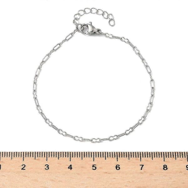 304 rustfrit stål papirclips kædearmbånd til kvinder rustfrit stål farve 6,81 tommer (17,3 cm)