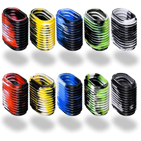 10 st gummifiske rullehandtag greppskydd halkfri baitcaster knopphylsa 5 par i förpackning 5 färger för gjutning eller spinnrulle