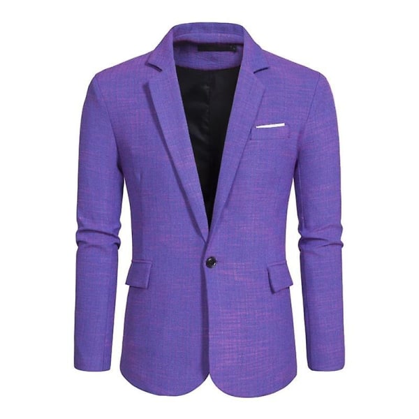 Herrkläder Casual Blazer Kostymjackor, Slim Fit En Knapp Kostymjackor S