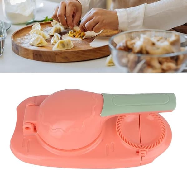 2 I 1 Dumpling Maker Dumpling Press, Plastsäkert Dumpling Making Tool Effektiv Manuell Dumpling Maker Mögel Skin Rosa För Kök