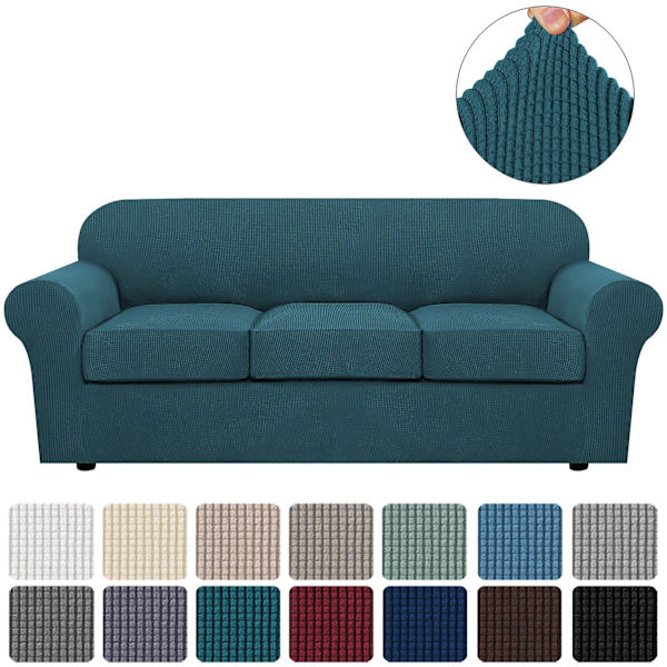 Stretch Vattentät Soffa Överdrag, 1 Del, Spandex, Jacquard Elastisk Soffa Överdrag Med Halkskyddsskum blue green 2 Sitzer enlarge