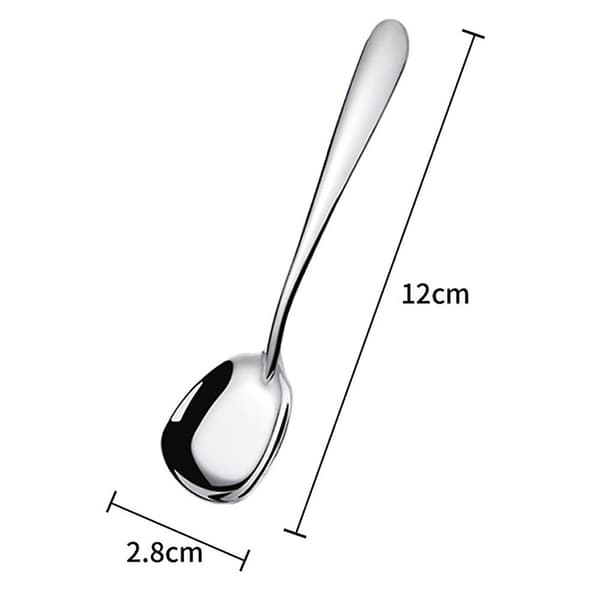 Rustfrit Stål Kvadratiske Skeer, Ris Skeer, Suppe Skeer, Spejlpoleret, Bestik Sæt Af 3 (sølv) mini