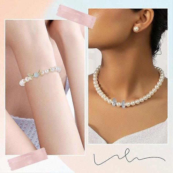 1 Æske 8 Par Guld Spacer Perler Bulk Cubic Zirconia Perler Micro Pave Metal Mini Sød Sommerfugl Vinge Rhinestone Perle Spacere Sølv Charm Perler til BH