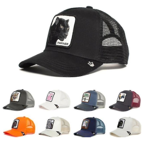 Panther Mesh Cap Animal Farm Trucker Baseball Cap Dad Hat Snapback Wolf Tiger Outdoor Beast Paradise Toucan Caps Panther White