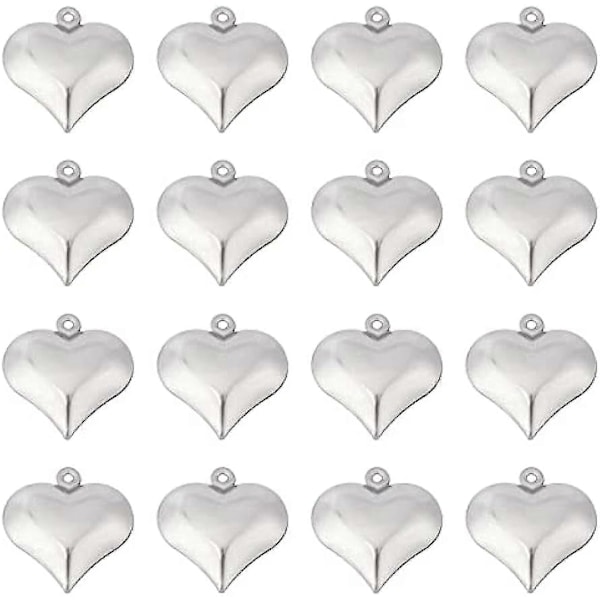 1 Ask 100 st Puff Hjärt Charm 316 Rostfritt Stål Kärlek Charm Silver Hjärtan Charm