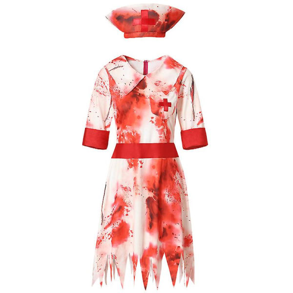 Dame Horror Sygeplejerske Kostume, Halloween Blodig Zombie Sygeplejerske Kostumer L