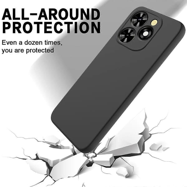 Solid Färg Flytande Silikon Fallsäker Full Täckning Skyddsfodral For Tecno Spark 20 Pro