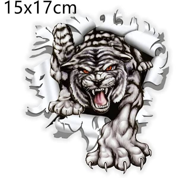 Heijastava autotarra, auton konepellin tarra Tiikeripää Seinä Moottoripyörä Vinyylitarrat Takatuulilasi 15x17cm