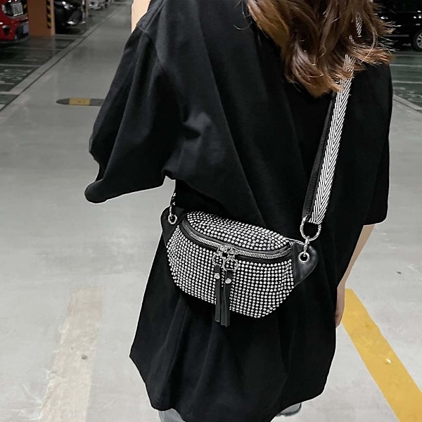 Naisten kimaltava strassi vyölaukku, crossbody puhelinpussi vyö vyötärölaukut naisille tytöille