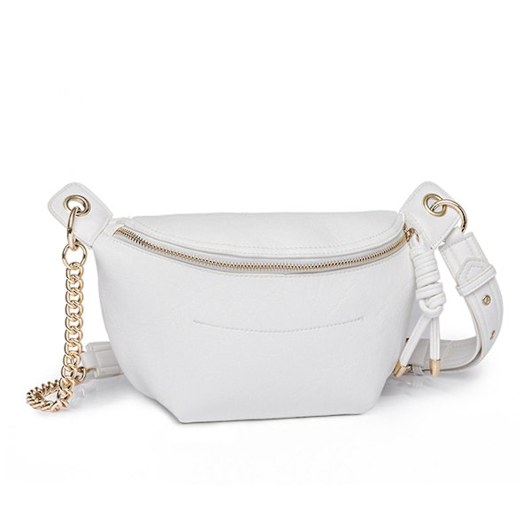 Pu Bröstväska Dam Läder Crossbody Väska Fint Hantverk Dam Lutande Axelväska För Damers Födelsedag Utsökt Present White