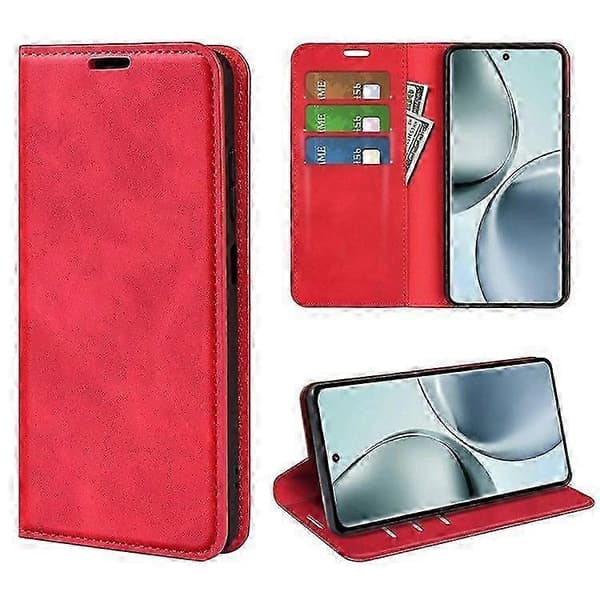 Skinnfodral Plånboksfodral för Realme 14 Pro 5G Red
