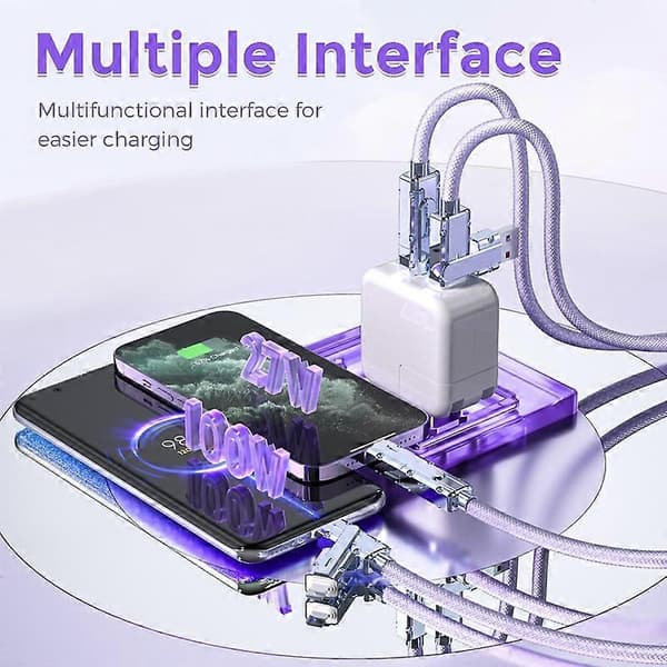 AHASTYLE XC04 1m PD 27W Datakaapeli USB-A/Type-C - Type-C/IP Latauskaapeli - Vihreä Purple