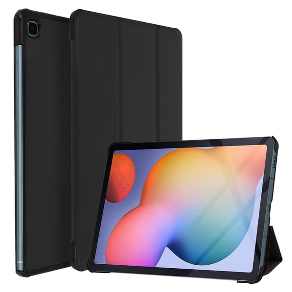 Trifold flip stand cover til Galaxy Tab S6 Lite, slankt cover - Sort